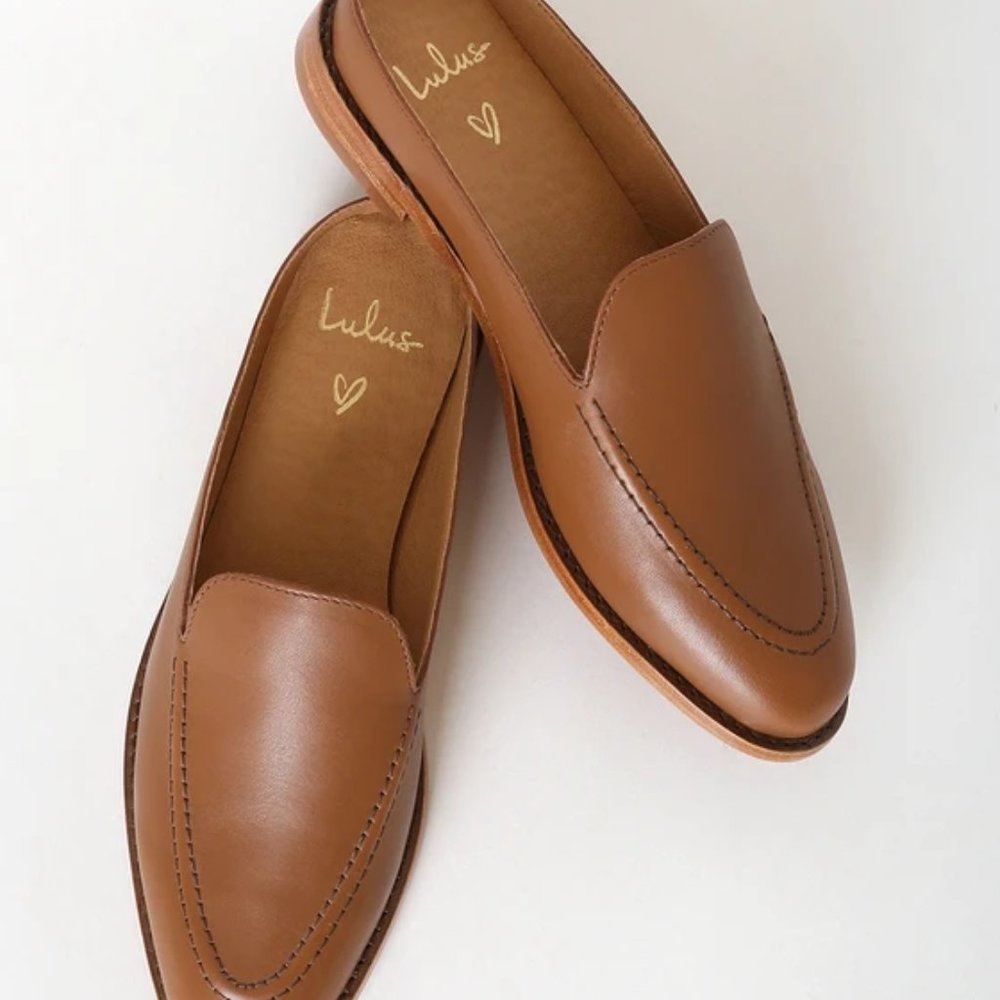 Tan Loafer Slides